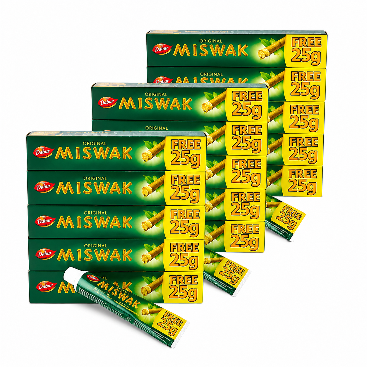 Dentifrice Miswak Dabur 75g - Soins Dentaires Naturels x18
