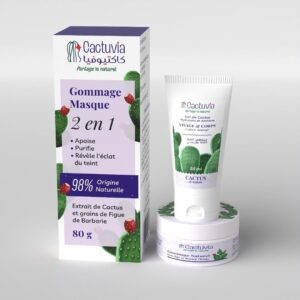Gommage Masque 2 en 1 Naturel - Extrait de Cactus & Graines de Figues de Barbarie - Cactuvia