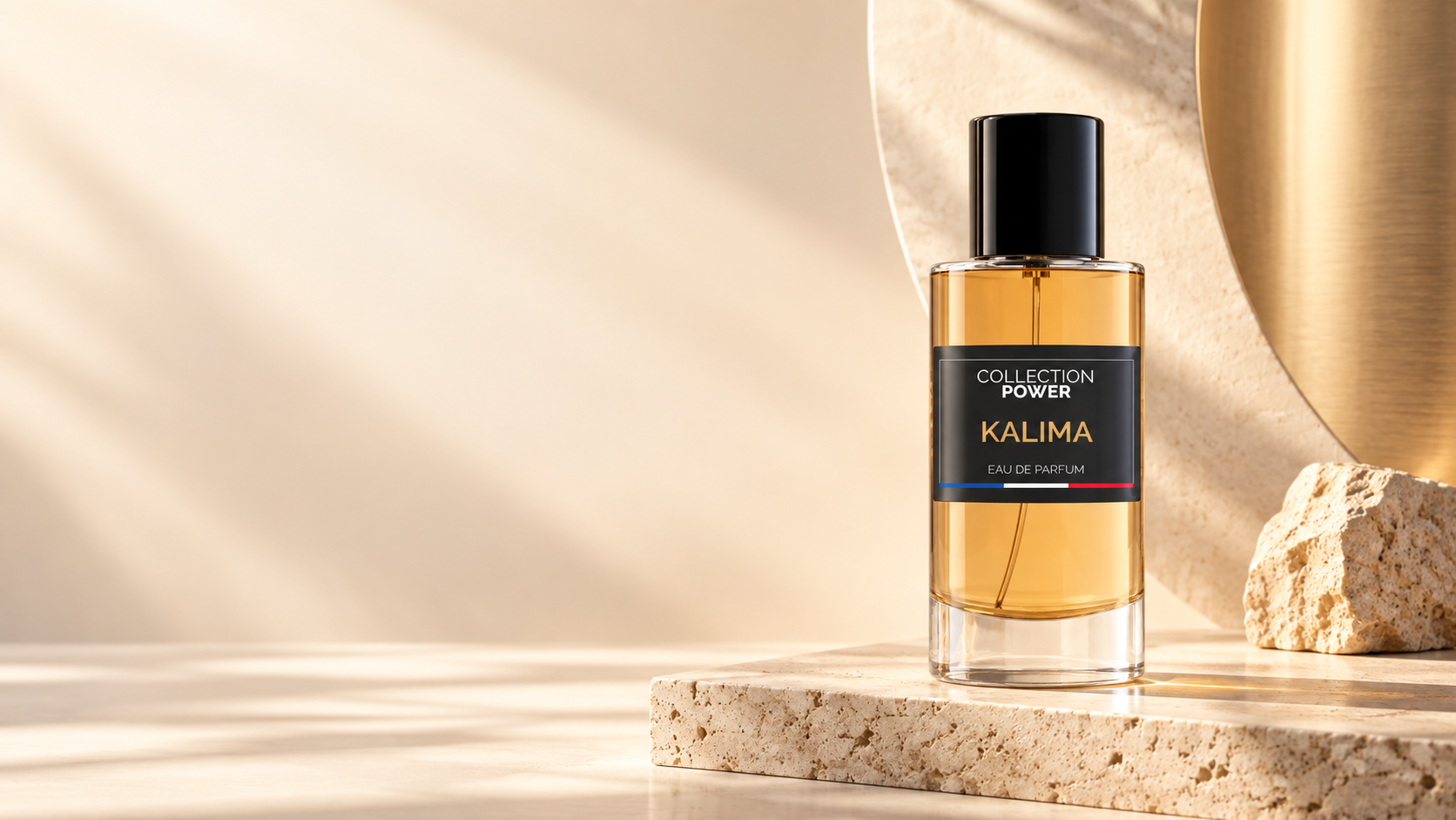 Flacon de parfum Collection Power dans un décor premium